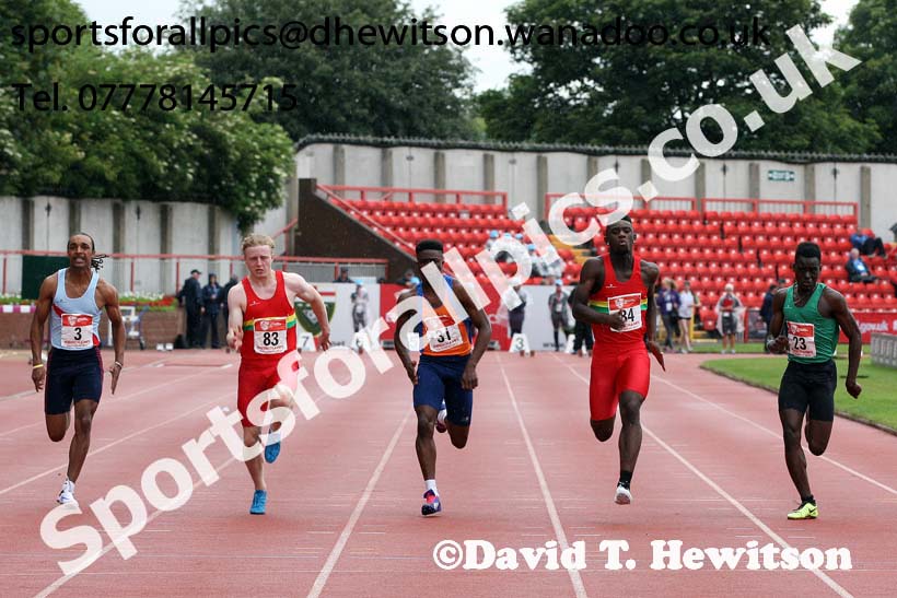 Inter boys 100 metres, English Schools Track and Field. Photo: David T. Hewitson/Sports for All Pics